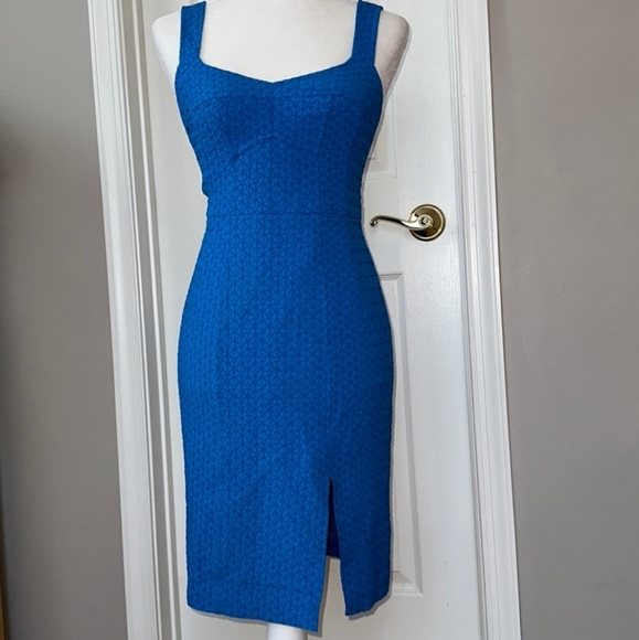 🆕 Nanette Lepore Rum Sizzling Sheath Midi Dress. Textured Fabric. NWOT - Picture 4 of 16